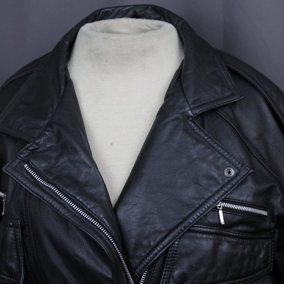 Vtg Genuine Leather Mot-Bomber Style Jacket 8 - Picture 5 of 10